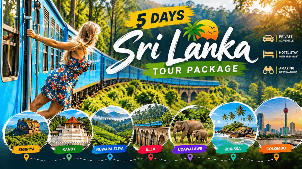 5 Days Sri Lanka Tour Package | Sigiriya, Kandy, Ella & Mirissa | Hotels with Breakfast & Luxury Car – photo 1