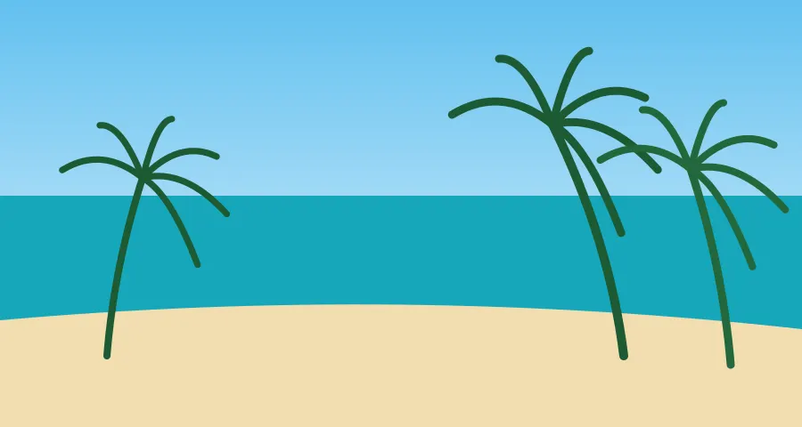 Southern coast beach illustration